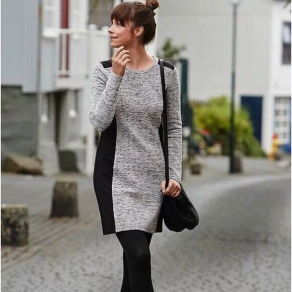 Athleta Cooldown Sweatshirt Dress in Gray and Black Size‎ Medium - Picture 1 of 7